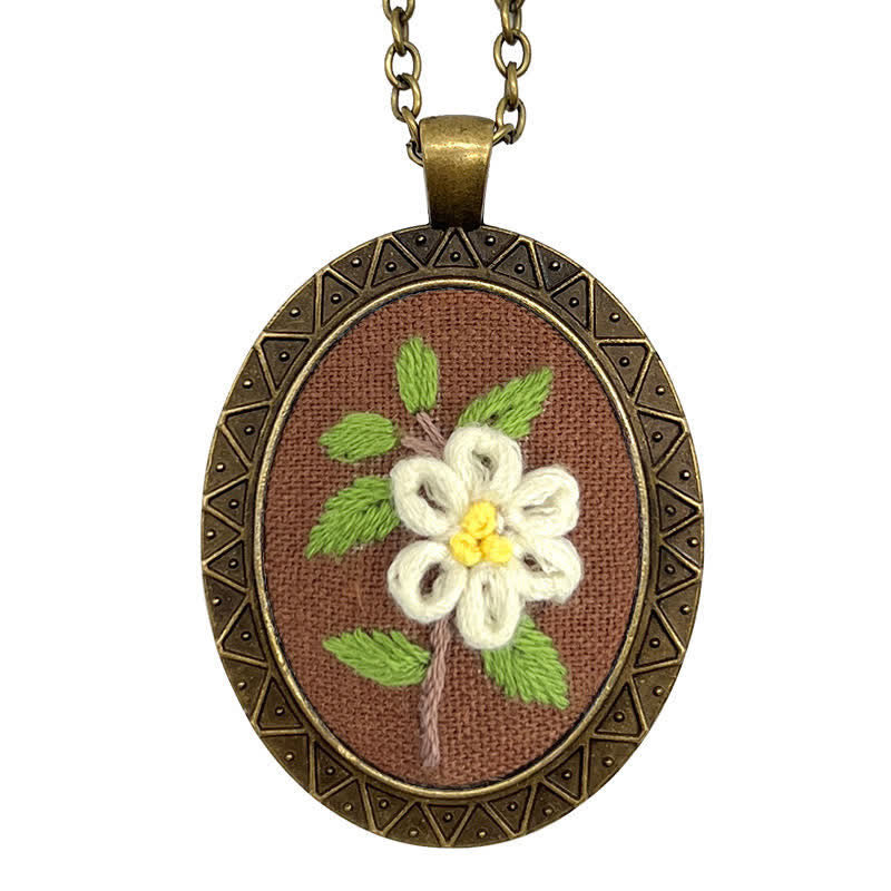 Hand Embroidered Pendant Necklace - Pattern 11 - image 14