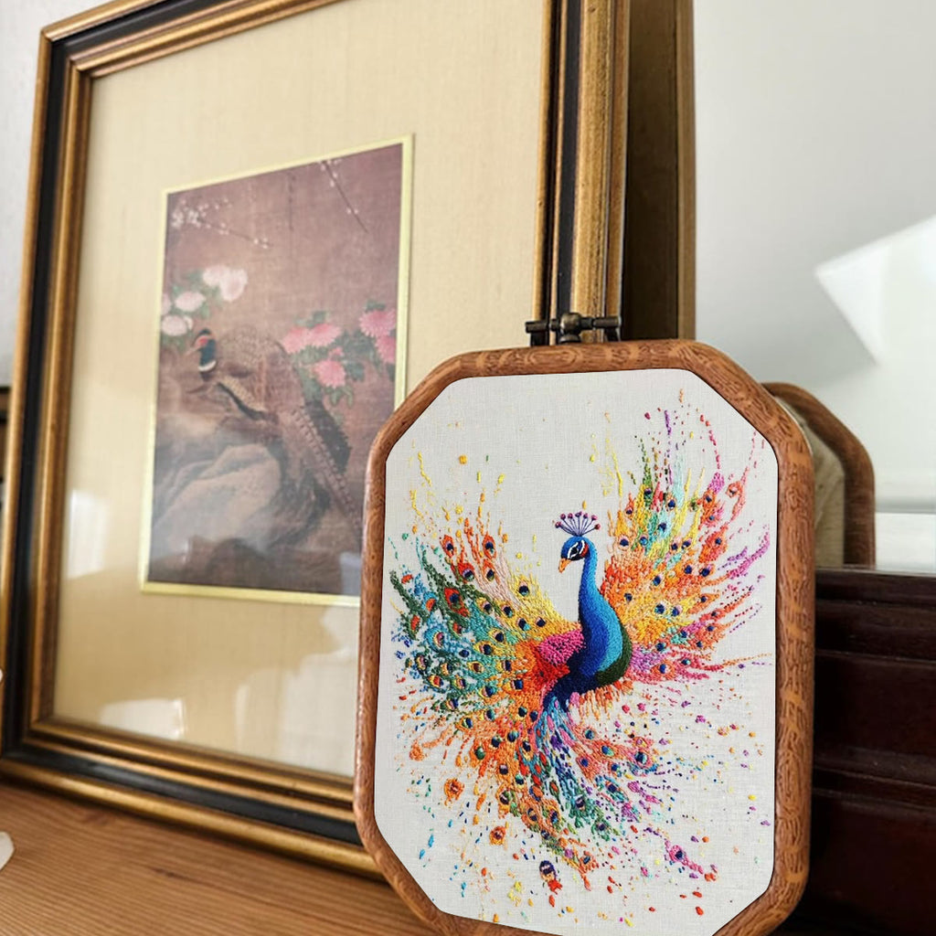 Rubbyoo Embroidery Kit-  Colorful Wings Peacock - image 1