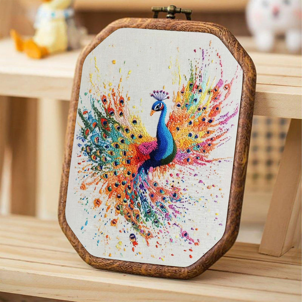 Rubbyoo Embroidery Kit-  Colorful Wings Peacock - image 3