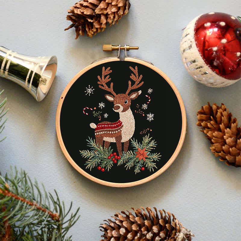 Rubbyoo Embroidery Kit - Winter White-Tailed Fawn - image 4