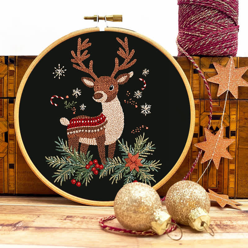 Rubbyoo Embroidery Kit - Winter White-Tailed Fawn - image 8