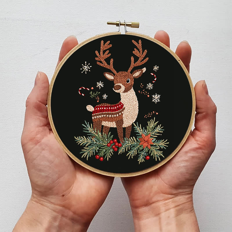 Rubbyoo Embroidery Kit - Winter White-Tailed Fawn - image 5