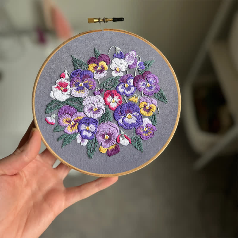 Rubbyoo Embroidery Kit - Pansies - image 2