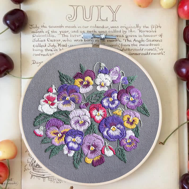 Rubbyoo Embroidery Kit - Pansies - image 3