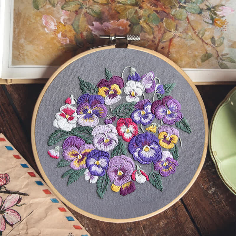 Rubbyoo Embroidery Kit - Pansies - image 8