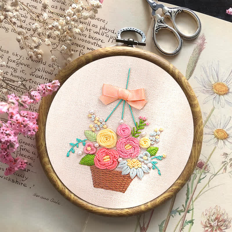 Rubbyoo Embroidery Kit - Basket Of Peonies - image 18