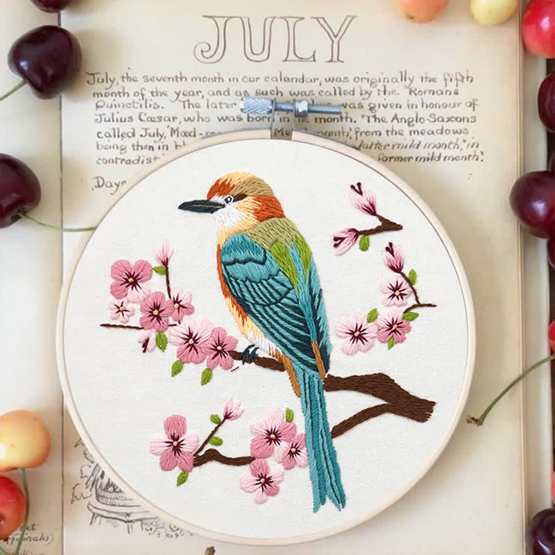Rubbyoo Embroidery Kit - Birds On Plum Blossom Branch - image 5