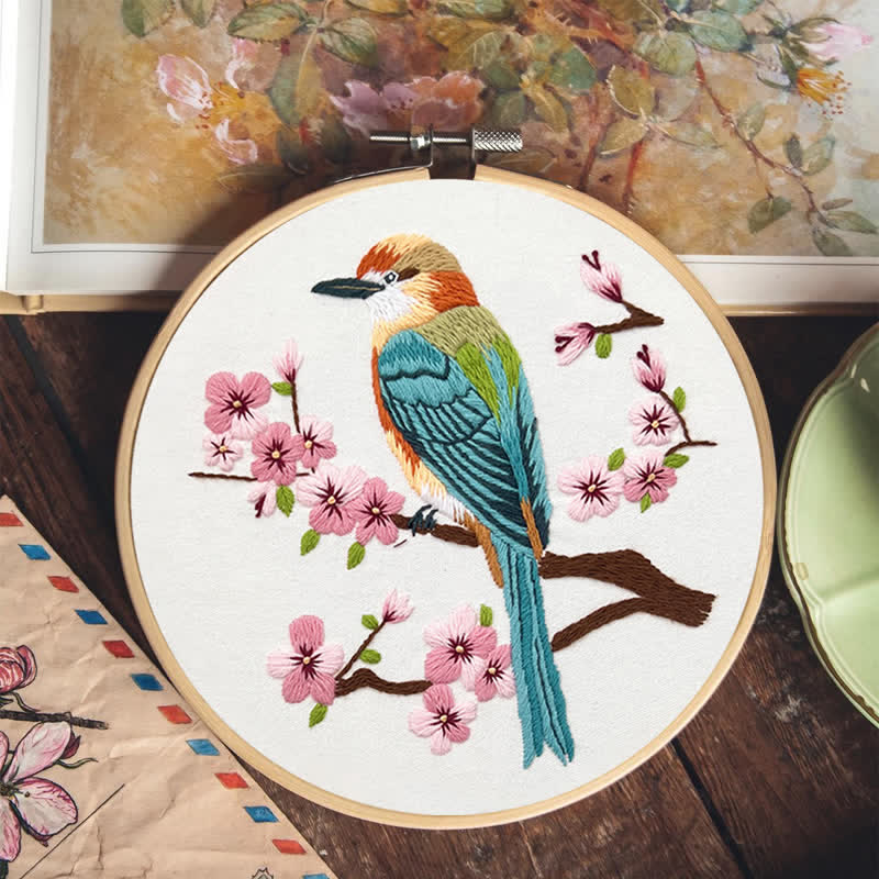 Rubbyoo Embroidery Kit - Birds On Plum Blossom Branch - image 16