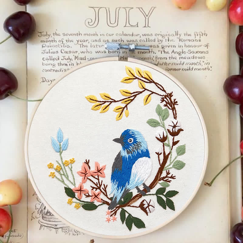 Rubbyoo Embroidery Kit - Spring Blue Birds - image 3