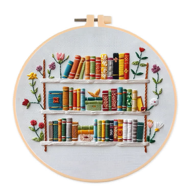 Rubbyoo Embroidery Kit - Bookshelf Book Lover DIY Craft Kit – au.rubbyoo