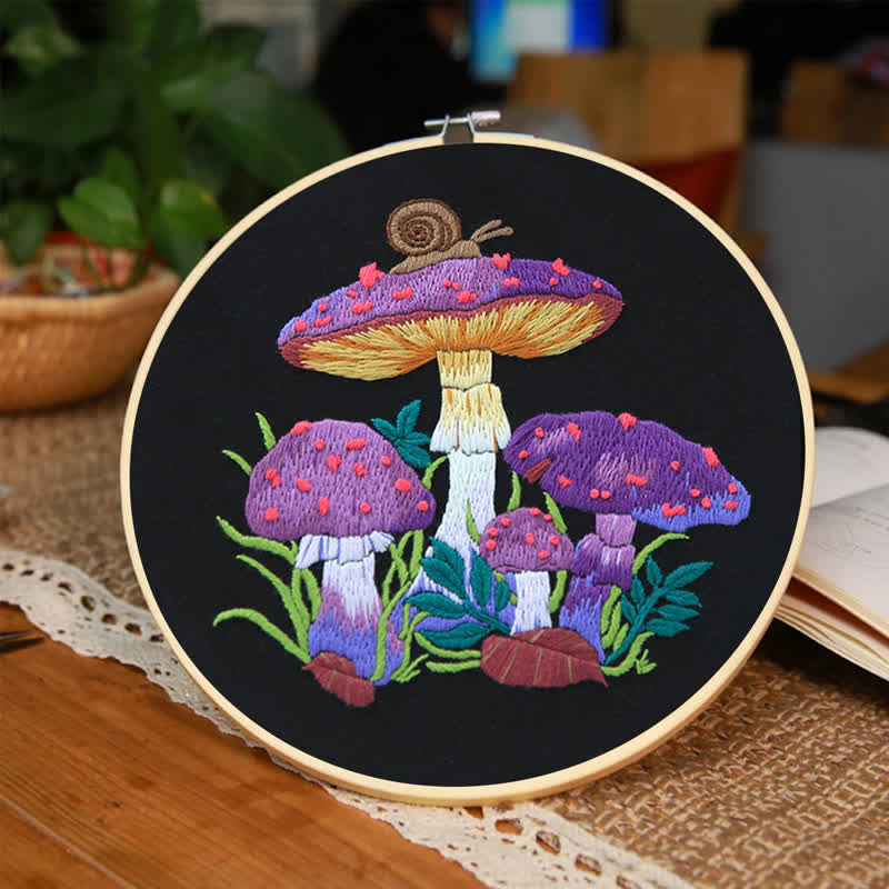 Rubbyoo Embroidery Kit -  Purple Mushroom Fantasy - image 5