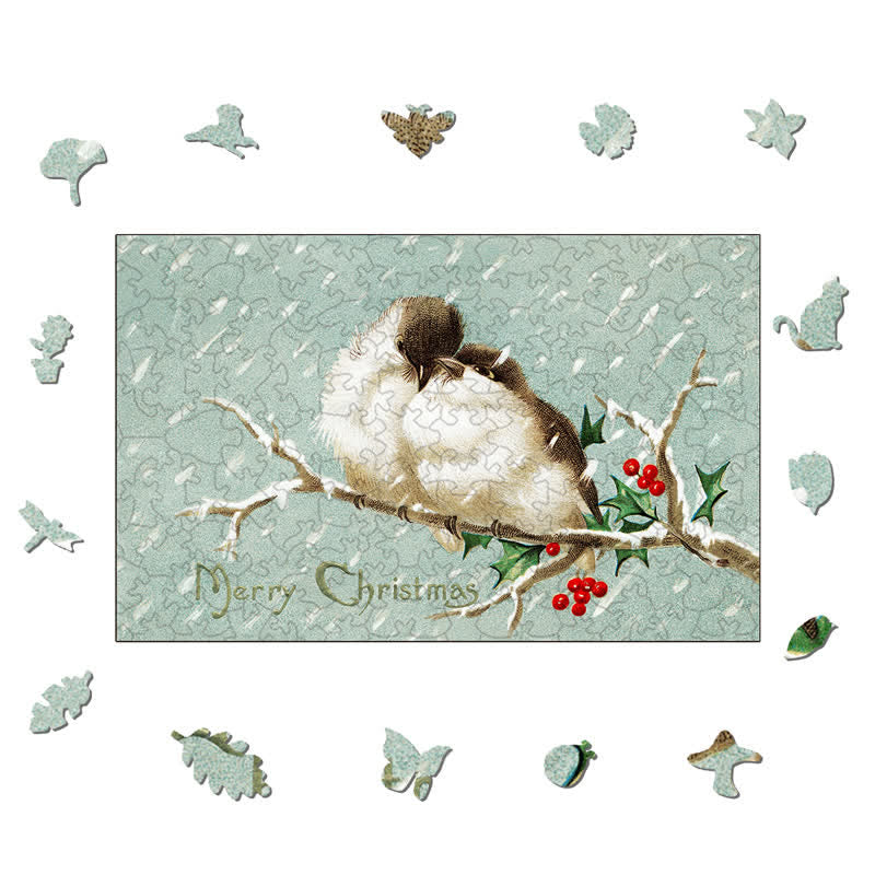 Rubbyoo Merry Christmas Birds - Wooden Jigsaw Puzzle - image 2