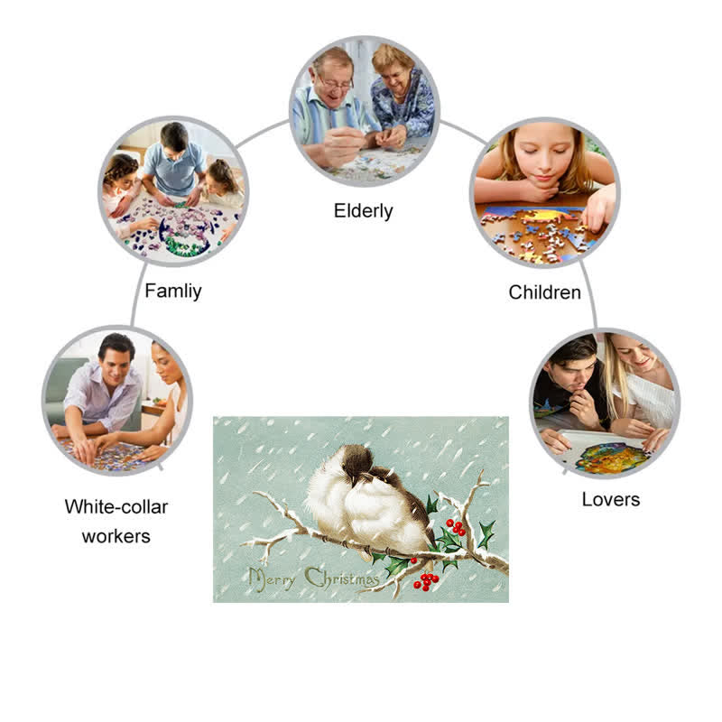 Rubbyoo Merry Christmas Birds - Wooden Jigsaw Puzzle - image 3