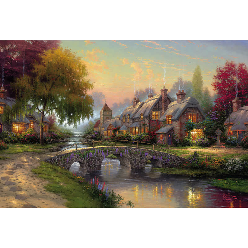 Rubbyoo Cobblestone Bridge Thomas - Wooden Jigsaw Puzzle - A2 - Wooden Gift Packaging - image 1