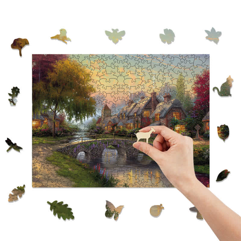 Rubbyoo Cobblestone Bridge Thomas - Wooden Jigsaw Puzzle - image 9