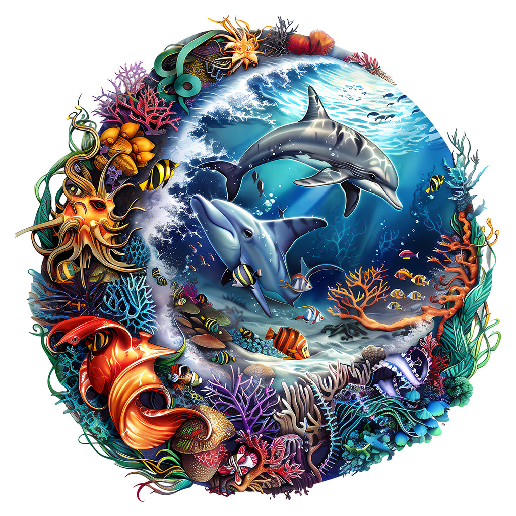 Rubbyoo Marine animals - Wooden Jigsaw Puzzle - A3 - Wooden Gift Packaging - image 1