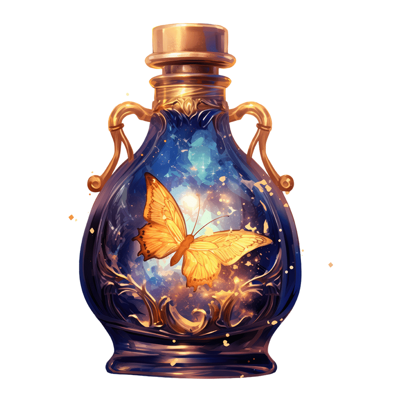 Golden butterfly flying in glass bottle - Wooden Jigsaw Puzzle - A3 - Wooden Gift Packaging - image 1