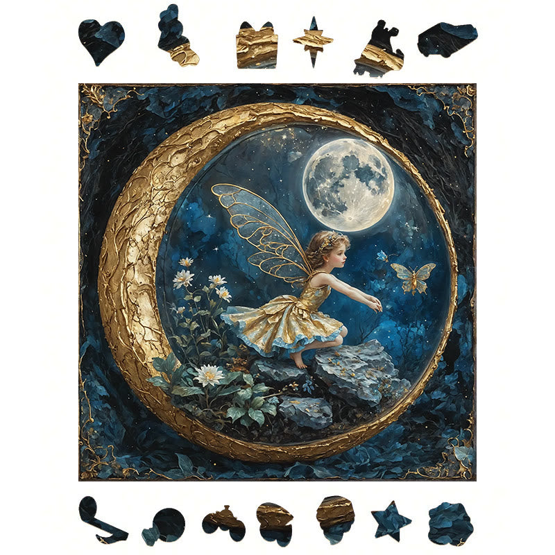 Golden Half Moon - Wooden Jigsaw Puzzle - image 2