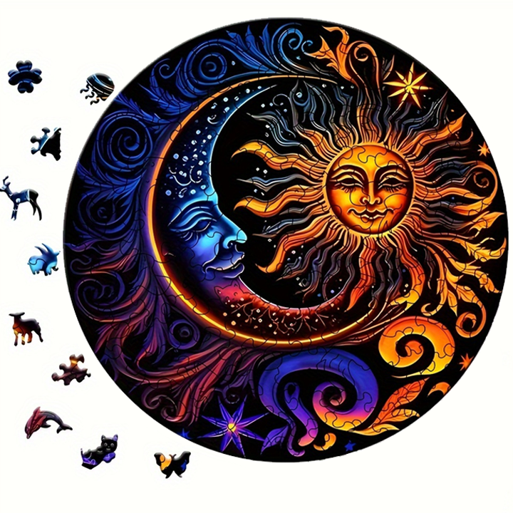 Moon And Sun - Wooden Jigsaw Puzzle - image 2