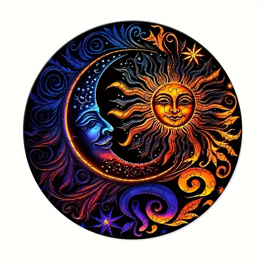 Moon And Sun - Wooden Jigsaw Puzzle - A3  - Wooden Gift Packaging - image 1