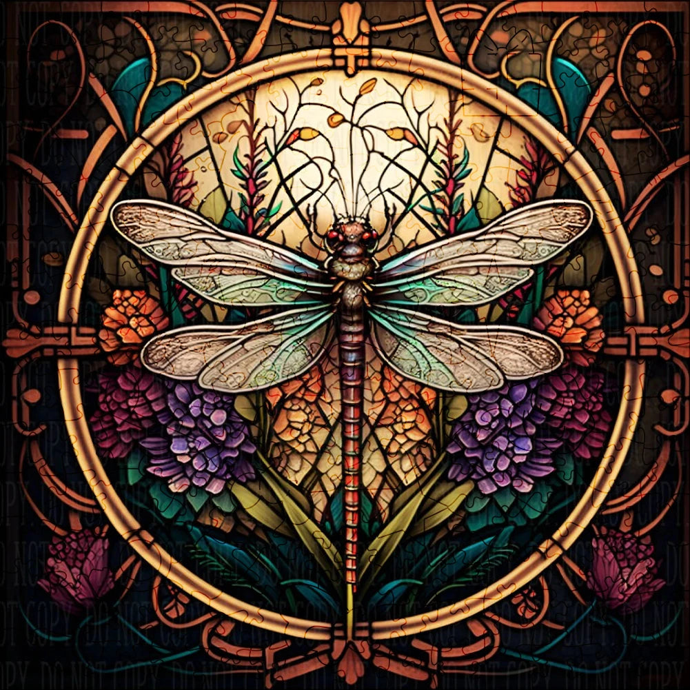 Dragonfly sign - Wooden Jigsaw Puzzle - A2 - Wooden Gift Packaging - image 1