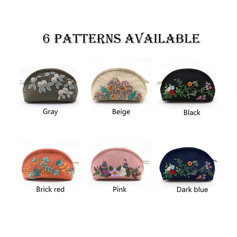 Hand embroidery Cosmetic Bag Kit| Coin Purse Needlework DIY Kit - F - image 9