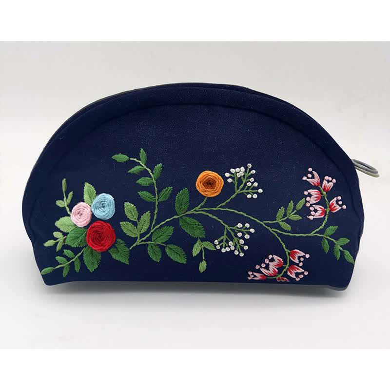 Hand embroidery Cosmetic Bag Kit| Coin Purse Needlework DIY Kit - image 1