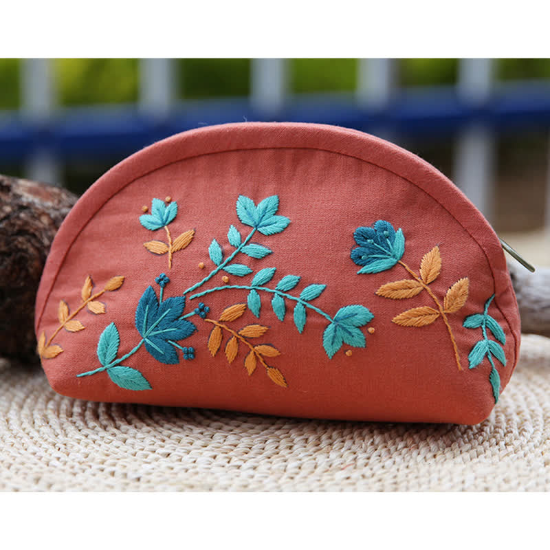 Hand embroidery Cosmetic Bag Kit| Coin Purse Needlework DIY Kit - image 7