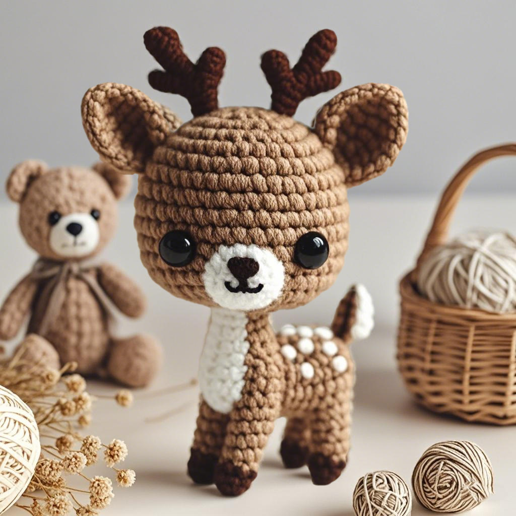 DIY Handmade Little Deer Crochet Kit - Adorable Animal Handicraft | Perfect For Home Decor - Handmade Little Deer Crochet Kit - image 0