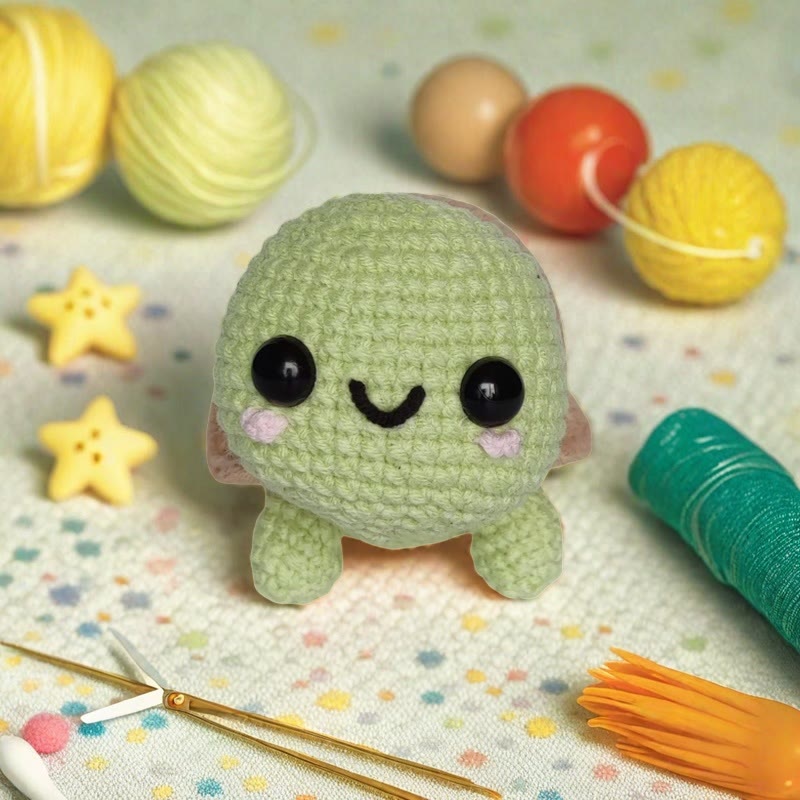 DIY Handmade Tiny Turtle Crochet Kit - Mini Crochet Doll | Unique Gifts For Friends - image 1