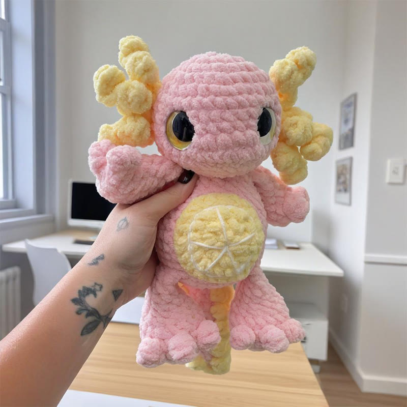 Diy Handmade Baby Axolotl Crochet Kit - Plush Crochet Toy | Creative Sewing Craft  - A - image 0