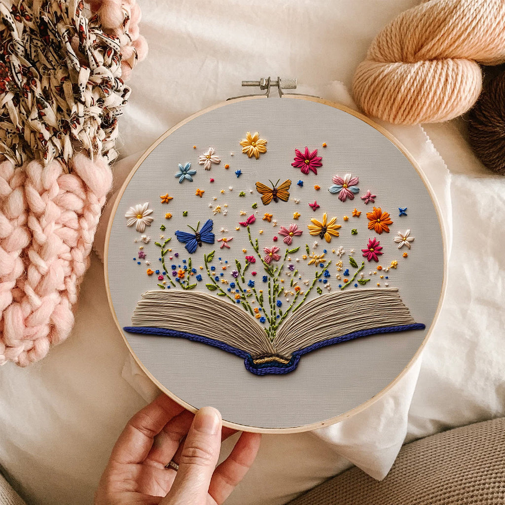 Rubbyoo Embroidery Kit - Butterflies With Blooming Book |  Stitch Set For Beginner  - image 5
