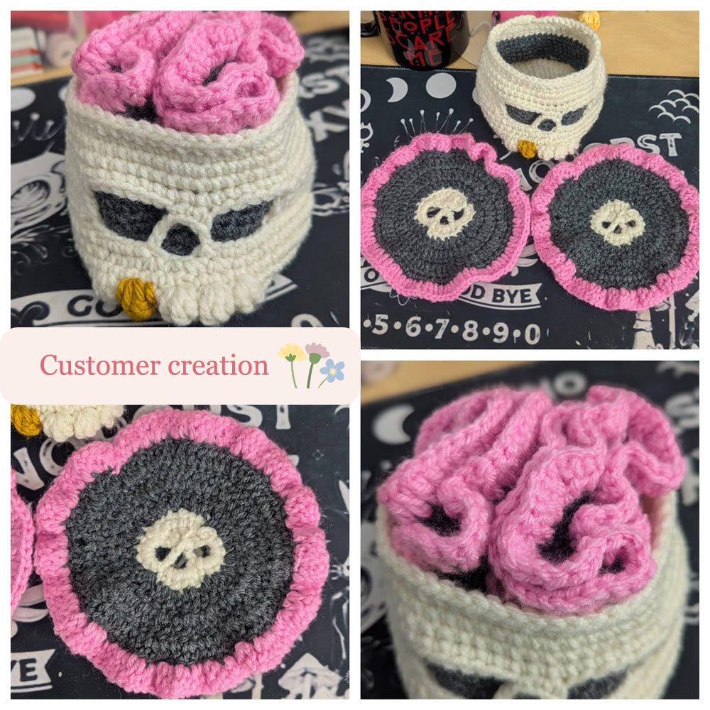 Diy Handmade Skull Coaster Crochet Kit - Easy Needle Work | Creative Home Decoration  - image 10
