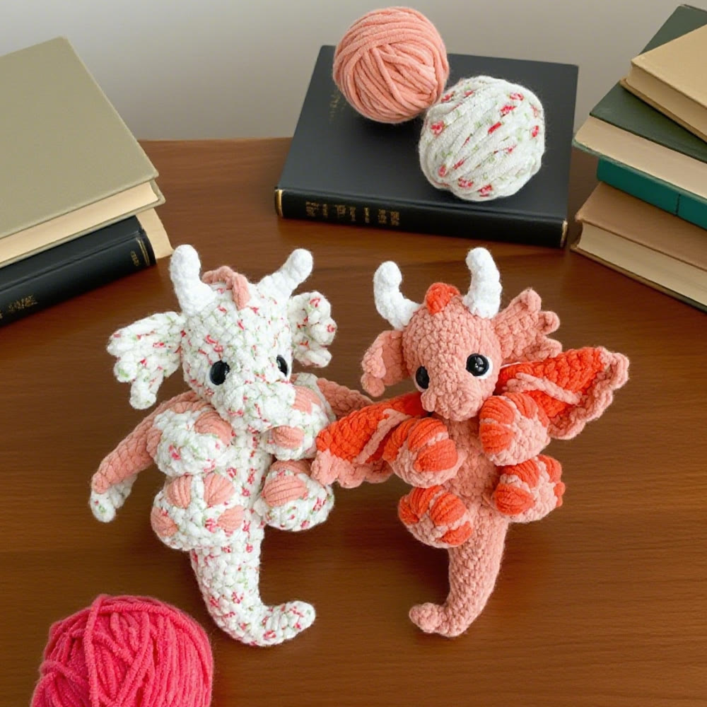 Diy Handmade Combo Dragon Series Crochet Kit - Crochet Plush Doll | Beginner Needlework Set  - Combination  A - image 0