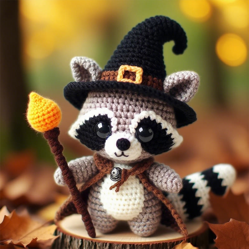 Diy Handmade Raccoon Wizard Crochet Kit -  Animal Needle Toy |  Great Birthday Gifts | Kids Crocheted Craft - Diy Handmade Raccoon Wizard  Crochet Kit - image 0