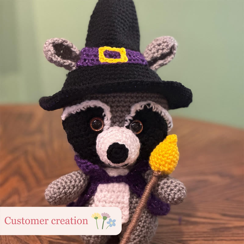 Diy Handmade Raccoon Wizard Crochet Kit -  Animal Needle Toy |  Great Birthday Gifts | Kids Crocheted Craft - image 5