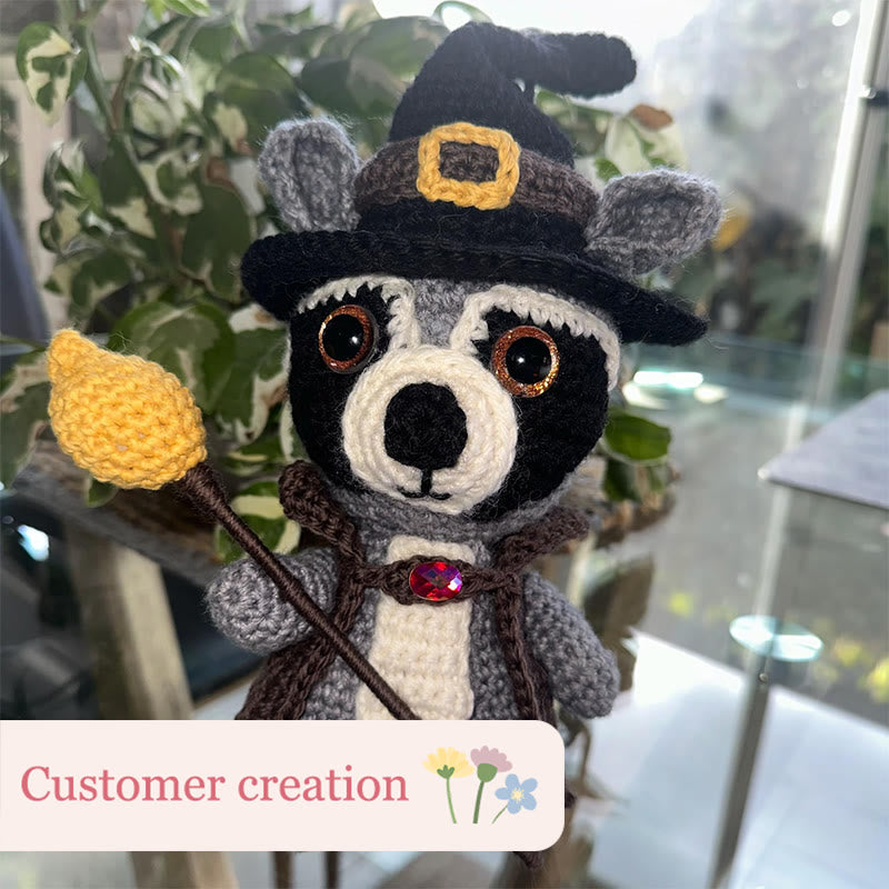 Diy Handmade Raccoon Wizard Crochet Kit -  Animal Needle Toy |  Great Birthday Gifts | Kids Crocheted Craft - image 3