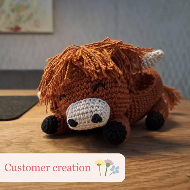 Diy Handmade Lazy Cow Crochet Kit - Cute Needle Handicraft |  Crocheted Doll Gifts - image 5