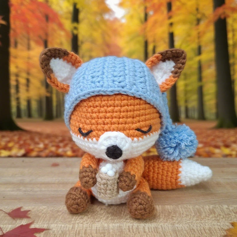 Diy Handmade Asleep Fox Crochet Kit - Lovely Animal Doll | Nice Birthday Gifts | Beginners Needle Artwork - Diy Handmade Asleep Fox Crochet Kit - image 0