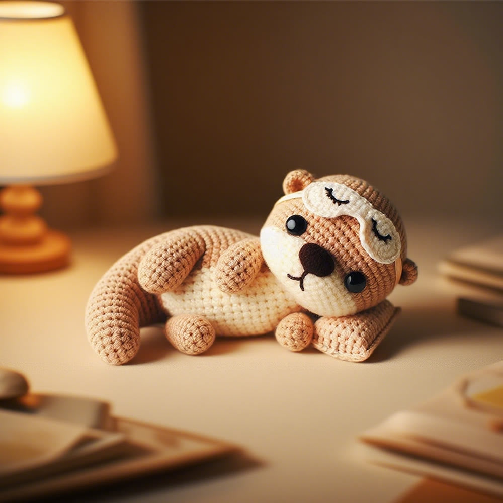 Diy Handmade Lying Otter Crochet Kit - Beginner Friendly Crocheted Doll | Perfect Gift For Kids - Diy Handmade Lying Otter Crochet Kit - image 0