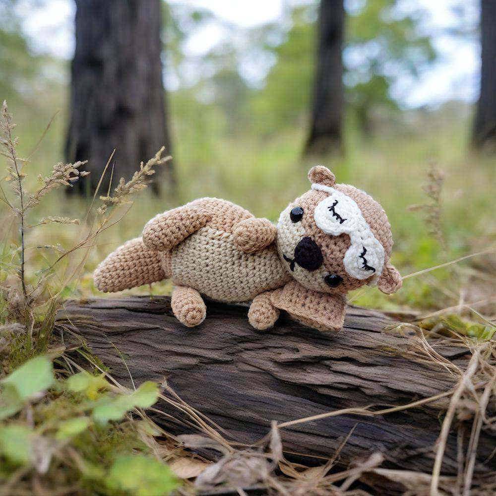 Diy Handmade Lying Otter Crochet Kit - Beginner Friendly Crocheted Doll | Perfect Gift For Kids - image 1
