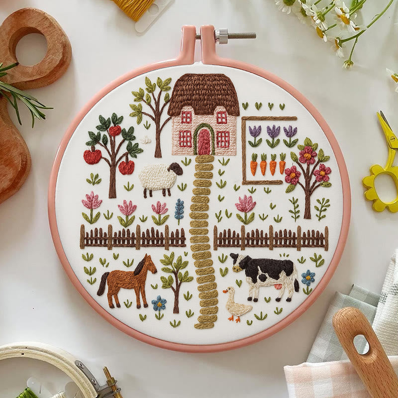 Rubbyoo Embroidery Kit - Harvest Farm | Beautiful Landscape Craft | Perfect Needle Set For Beginner - image 4