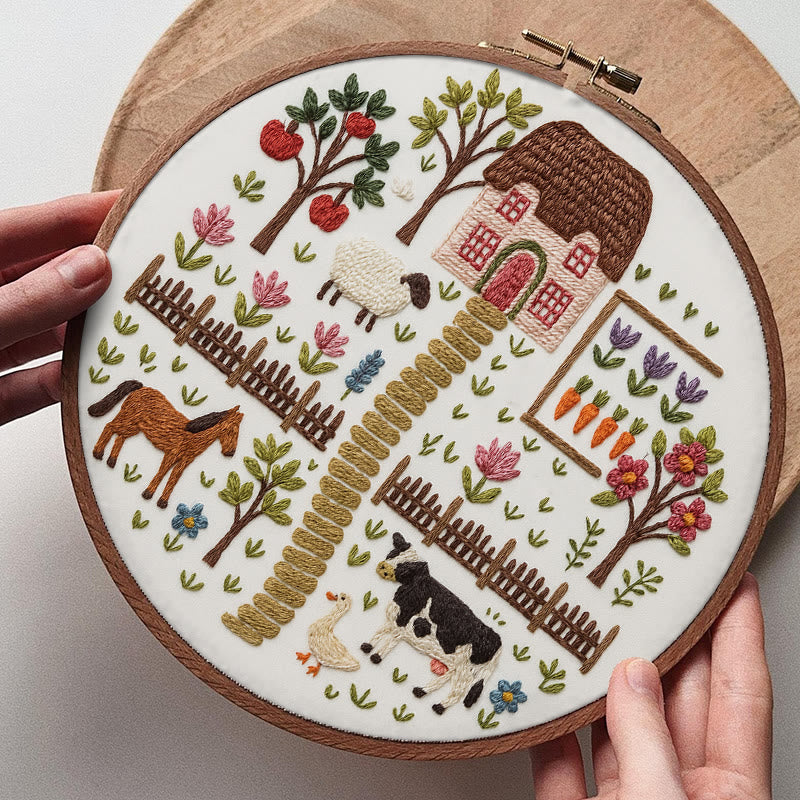 Rubbyoo Embroidery Kit - Harvest Farm | Beautiful Landscape Craft | Perfect Needle Set For Beginner - image 7