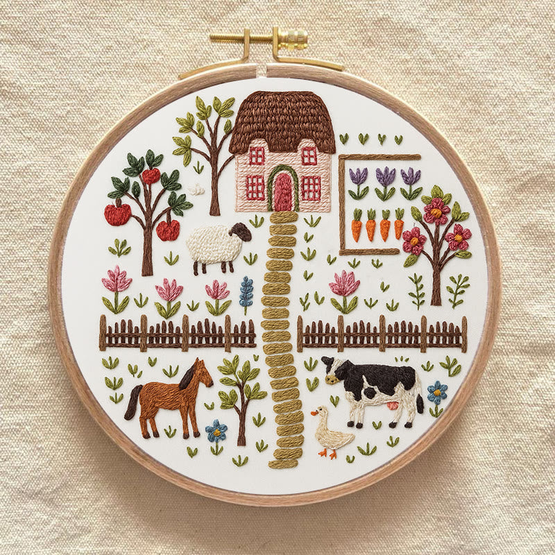 Rubbyoo Embroidery Kit - Harvest Farm | Beautiful Landscape Craft | Perfect Needle Set For Beginner - image 5