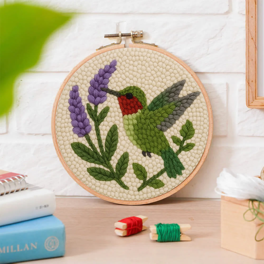 Lavender Hummingbird  Punch Needle Kit - Lovely Bird Handicraft | Gift For Bird Enthusiasts - image 9