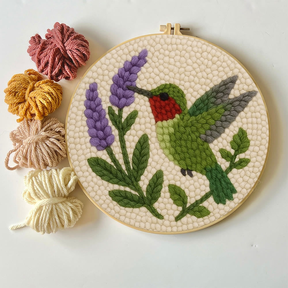 Lavender Hummingbird  Punch Needle Kit - Lovely Bird Handicraft | Gift For Bird Enthusiasts - image 6