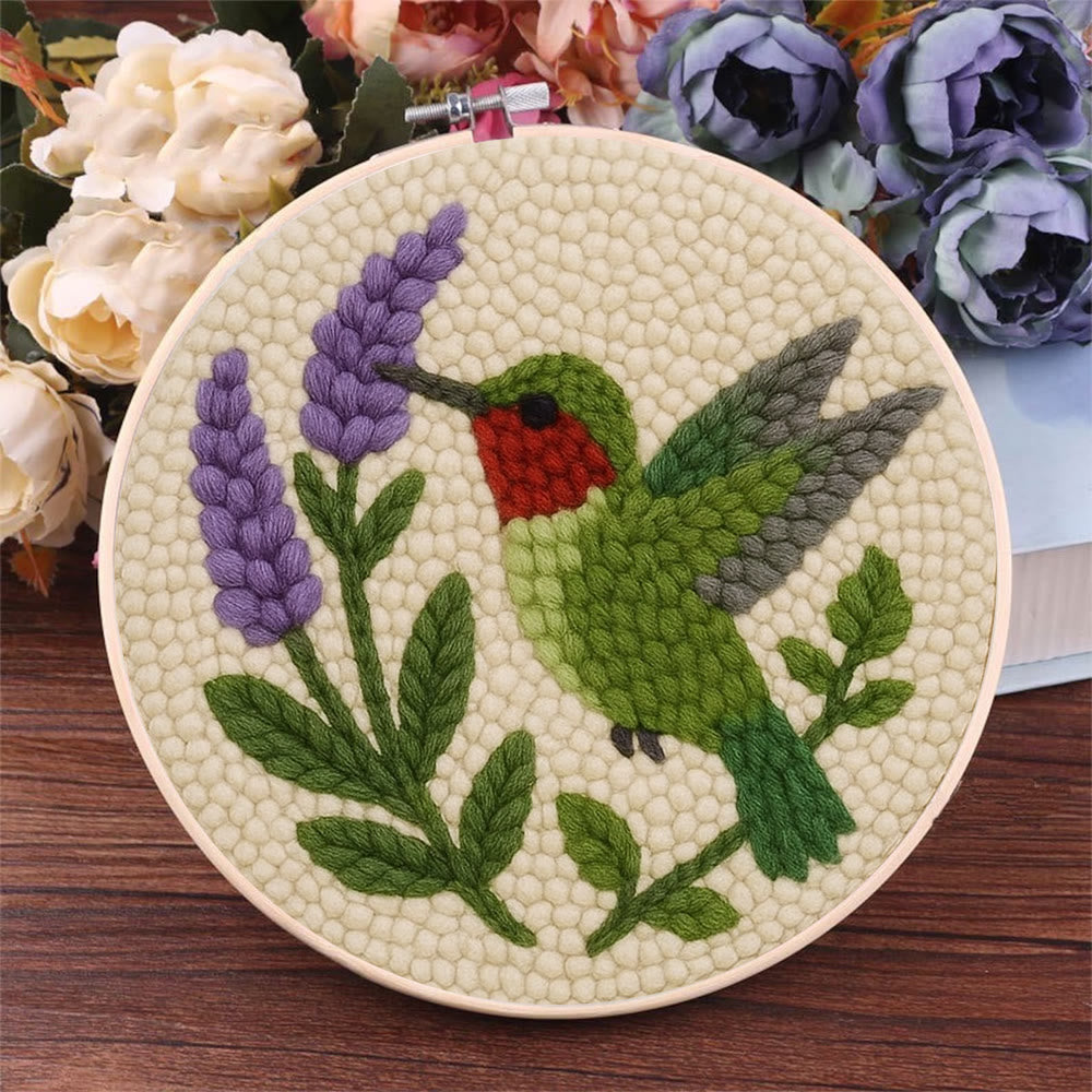 Lavender Hummingbird  Punch Needle Kit - Lovely Bird Handicraft | Gift For Bird Enthusiasts - image 5