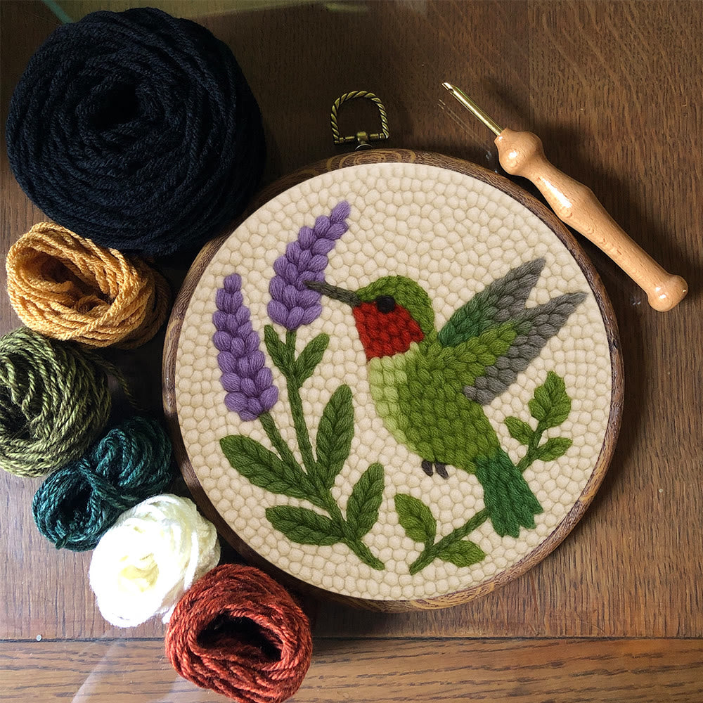 Lavender Hummingbird  Punch Needle Kit - Lovely Bird Handicraft | Gift For Bird Enthusiasts - image 8