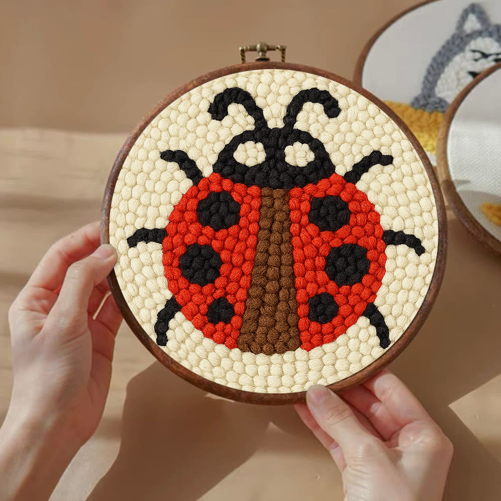 Ladybug Punch Needle Kit - Beginner Needlework Kit | Diy Yarn Craft  - image 6