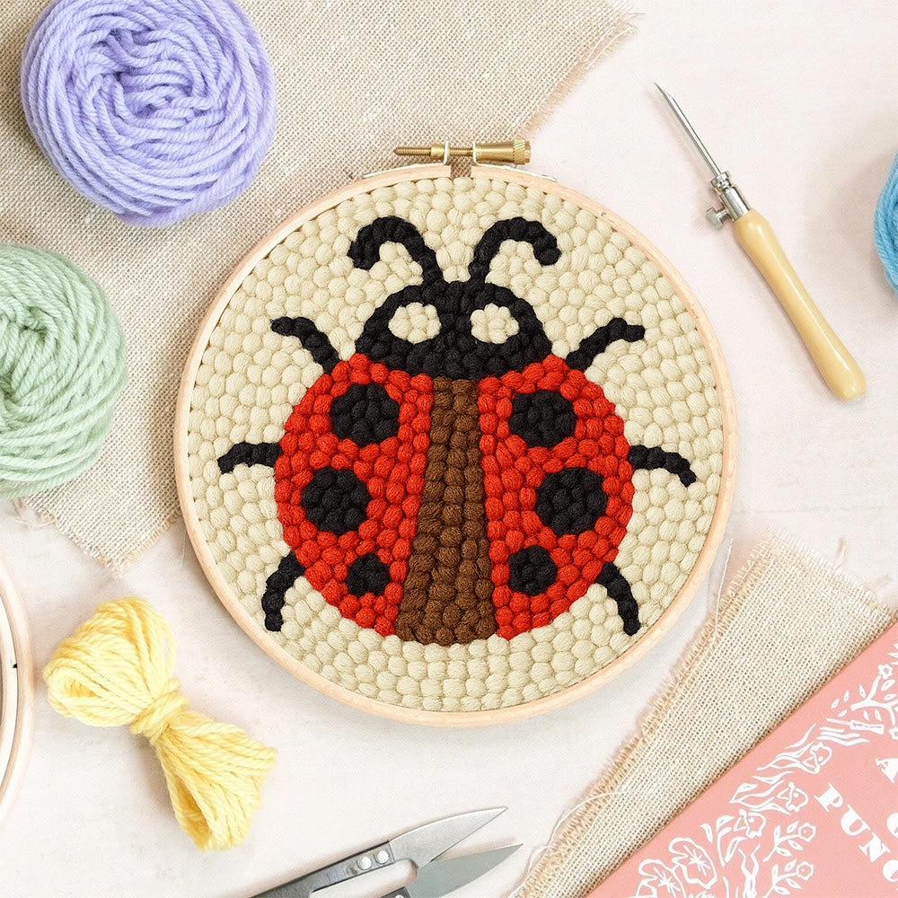 Ladybug Punch Needle Kit - Beginner Needlework Kit | Diy Yarn Craft  - image 7